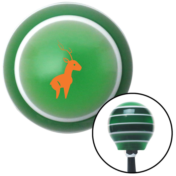 Orange Deer Green Stripe Shift Knob with M16 x 15 Insert