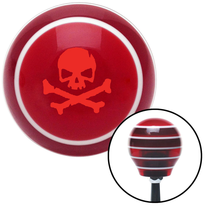 Red Skull 1 Red Stripe Shift Knob with M16 x 15 Insert