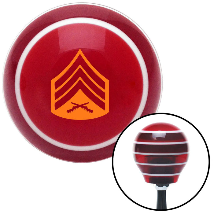 Orange 04 Sergeant Red Stripe Shift Knob with M16 x 15 Insert