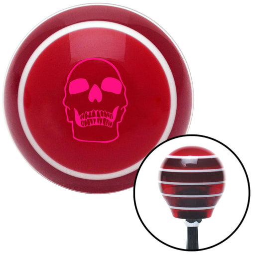 Pink Skull Red Stripe Shift Knob with M16 x 15 Insert