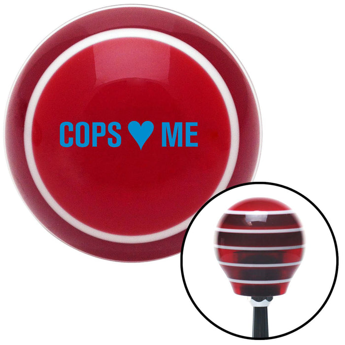 Blue Cops 3 Me Red Stripe Shift Knob with M16 x 15 Insert