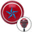 Blue Tattoo Star Thin Red Stripe Shift Knob with M16 x 15 Insert