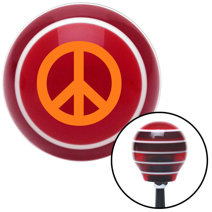 Orange Peace Sign Red Stripe Shift Knob with M16 x 15 Insert