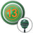 Orange Ball 13 Green Stripe Shift Knob with M16 x 15 Insert