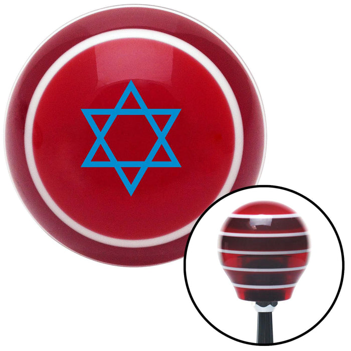 Blue Star of David Red Stripe Shift Knob with M16 x 15 Insert