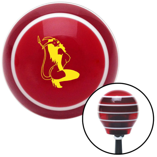 Yellow Devil Temptress Red Stripe Shift Knob with M16 x 15 Insert