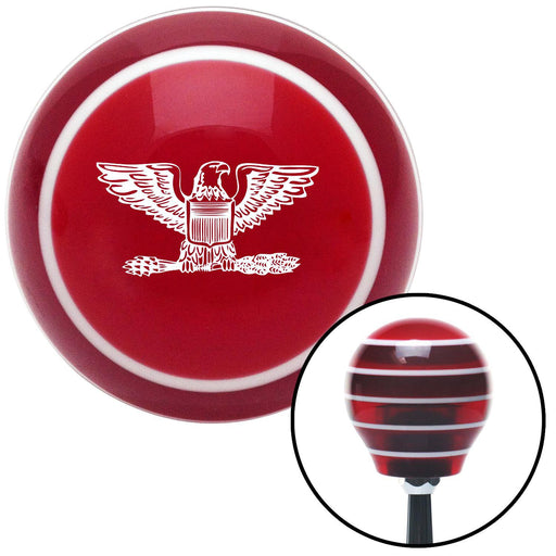 White Coast Guard Captain Eagle Red Stripe Shift Knob with M16 x 15 Insert