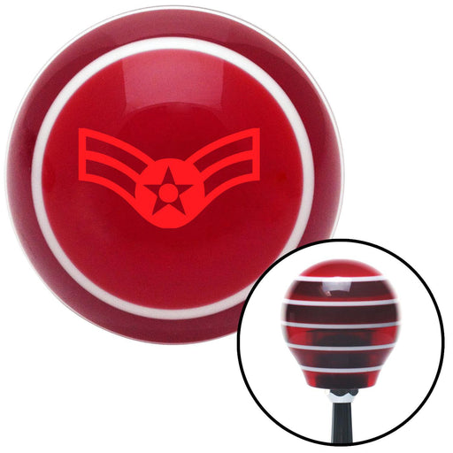 Red Airman First Class Red Stripe Shift Knob with M16 x 15 Insert