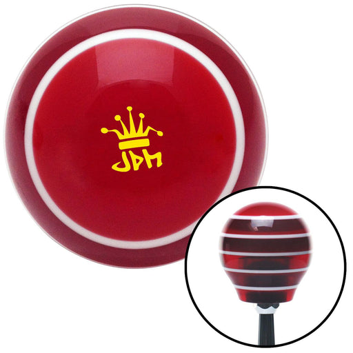 Yellow JDM King Red Stripe Shift Knob with M16 x 15 Insert