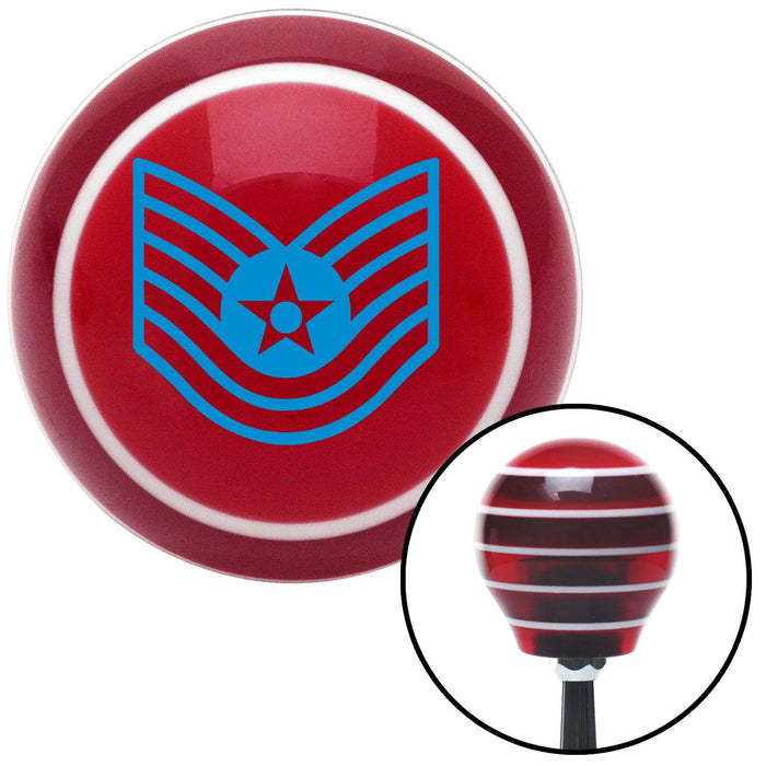 Blue Technical Sergeant Red Stripe Shift Knob with M16 x 15 Insert