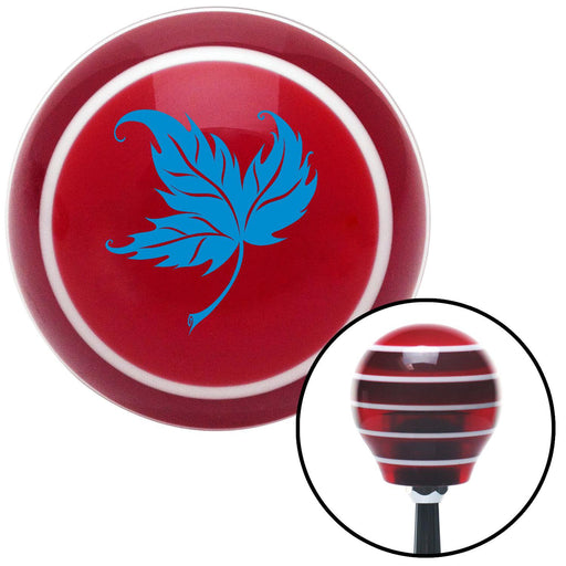 Blue Falling Leaf Red Stripe Shift Knob with M16 x 15 Insert