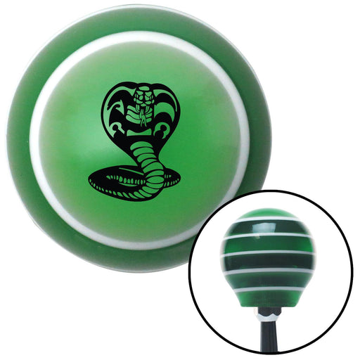 Black King Cobra Green Stripe Shift Knob with M16 x 15 Insert