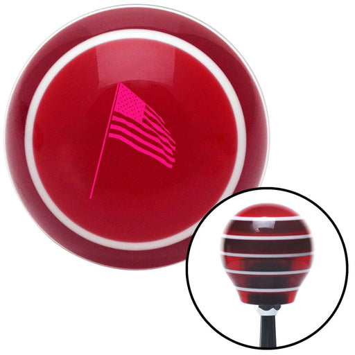 Pink American Flag Pole Red Stripe Shift Knob with M16 x 15 Insert