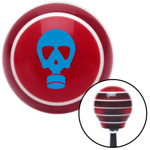 Blue Gas Mask Skull Red Stripe Shift Knob with M16 x 15 Insert