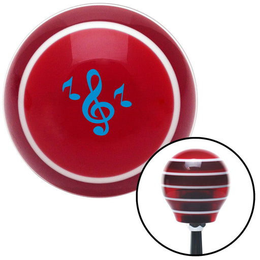 Blue Treble Clef Red Stripe Shift Knob with M16 x 15 Insert