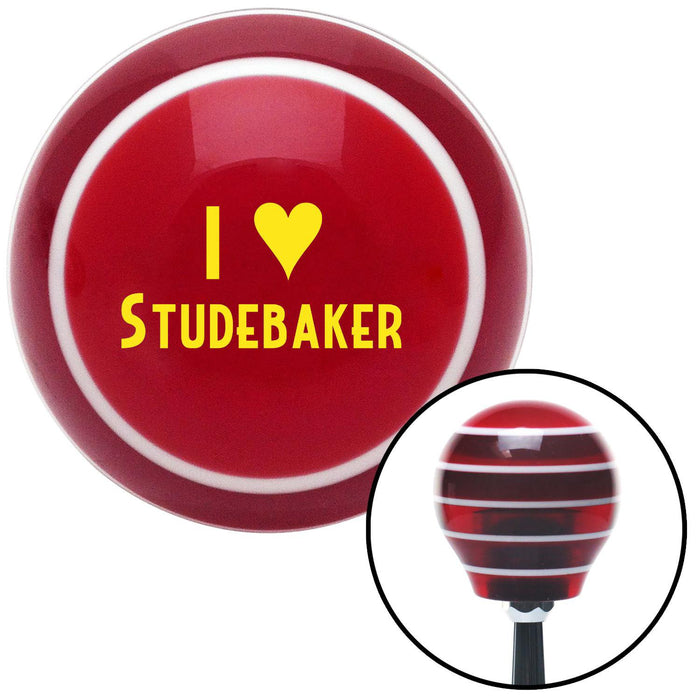 Yellow I 3 STUDEBAKER Red Stripe Shift Knob with M16 x 15 Insert