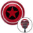 Black Star in Circle Red Stripe Shift Knob with M16 x 15 Insert