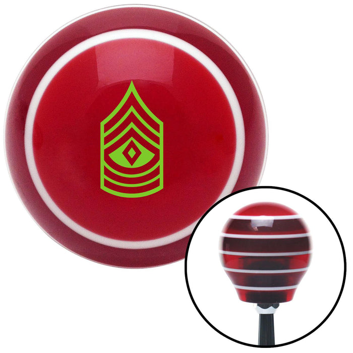 Green First Sergeant Red Stripe Shift Knob with M16 x 15 Insert