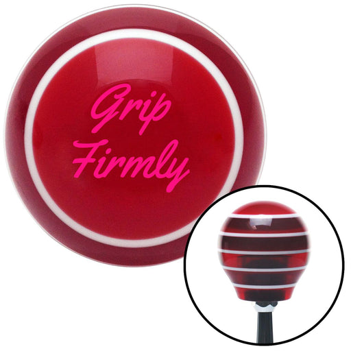 Pink Grip Firmly Red Stripe Shift Knob with M16 x 15 Insert