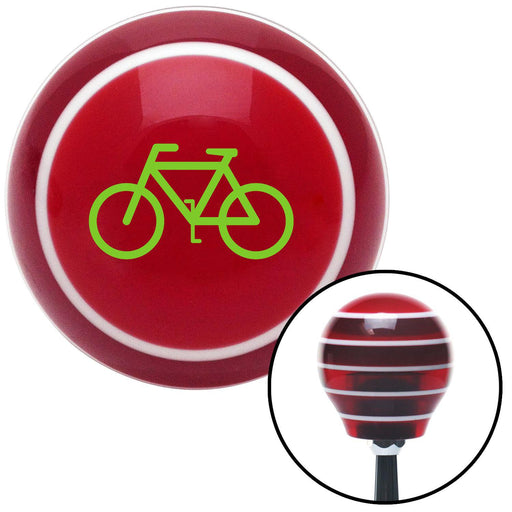 Green Bicycle Red Stripe Shift Knob with M16 x 15 Insert