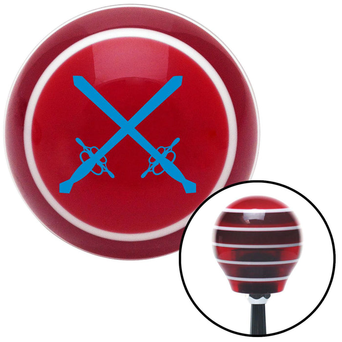 Blue Swords Red Stripe Shift Knob with M16 x 15 Insert