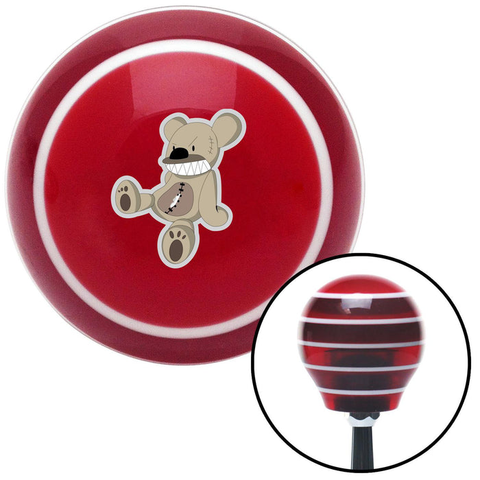 Angry Teddy Red Stripe Shift Knob with M16 x 15 Insert