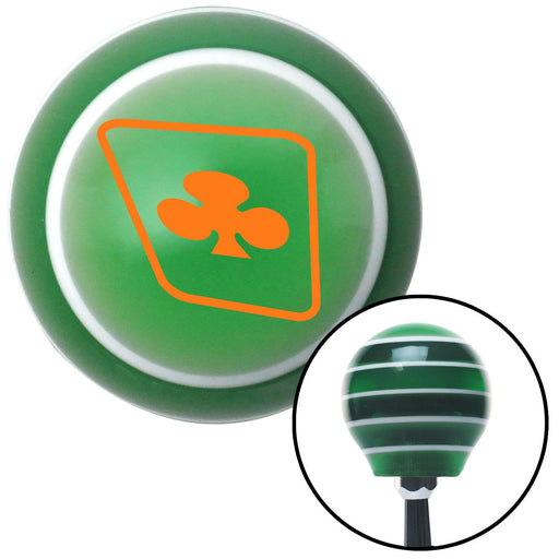 Orange Clubs on a Card Green Stripe Shift Knob with M16 x 15 Insert