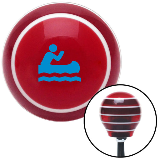 Blue Marine in Canoe Red Stripe Shift Knob with M16 x 15 Insert