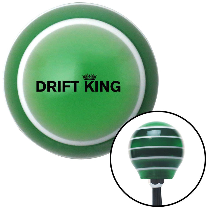 Black Drift King Green Stripe Shift Knob with M16 x 15 Insert