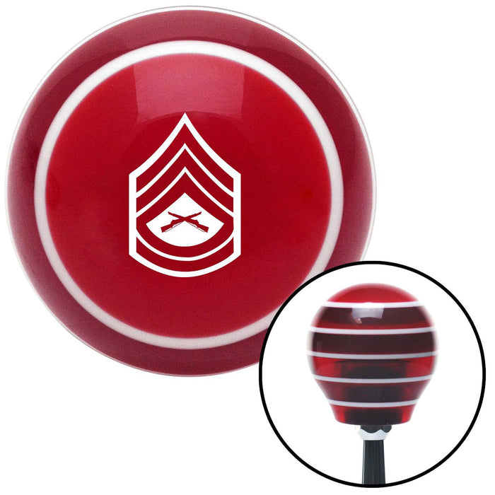 White 06 Gunnery Sergeant Red Stripe Shift Knob with M16 x 15 Insert