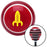 Yellow Space Ship Red Stripe Shift Knob with M16 x 15 Insert