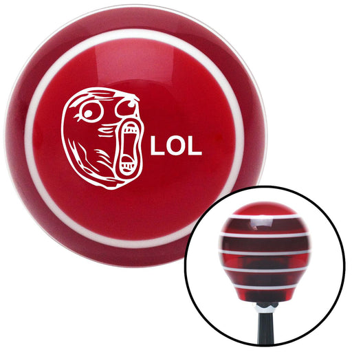 White LOL Red Stripe Shift Knob with M16 x 15 Insert