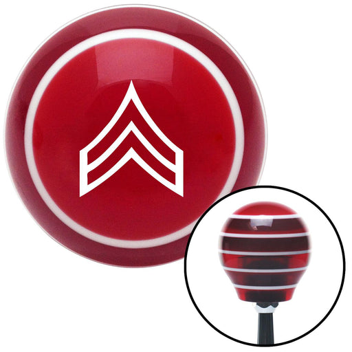 White Corporal Red Stripe Shift Knob with M16 x 15 Insert