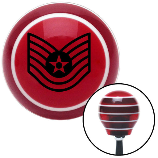 Black Technical Sergeant Red Stripe Shift Knob with M16 x 15 Insert