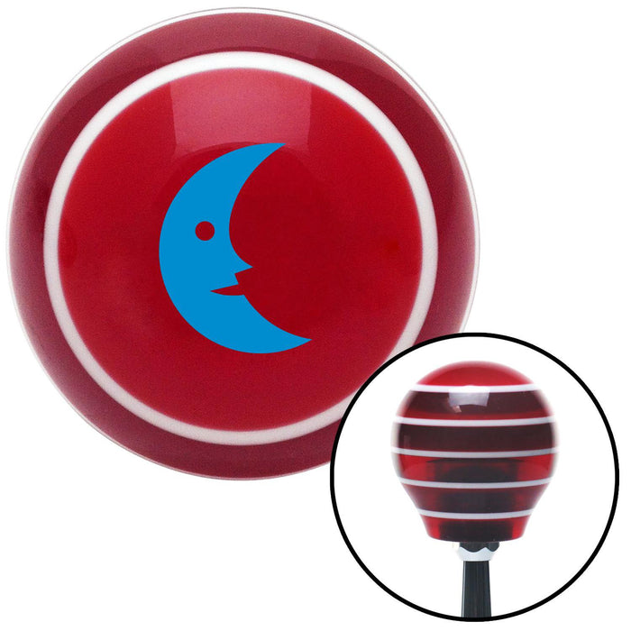 Blue Crescent Moon Smiling Red Stripe Shift Knob with M16 x 15 Insert