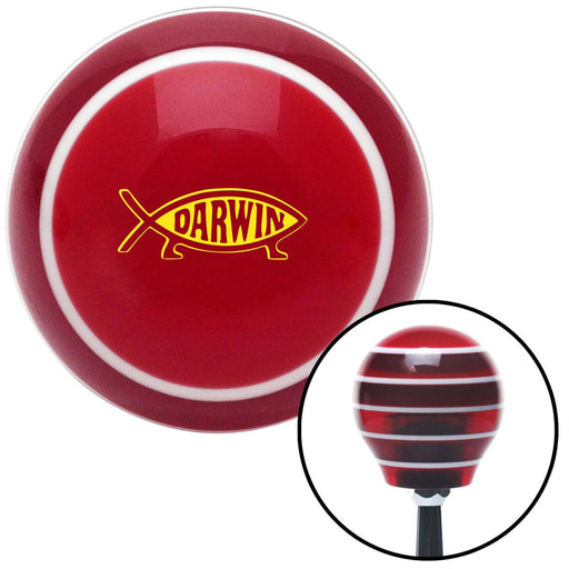 Yellow Darwin Red Stripe Shift Knob with M16 x 15 Insert