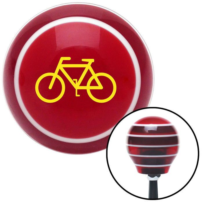 Yellow Bicycle Red Stripe Shift Knob with M16 x 15 Insert