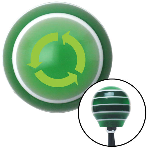 Green Arrows in Circle Green Stripe Shift Knob with M16 x 15 Insert