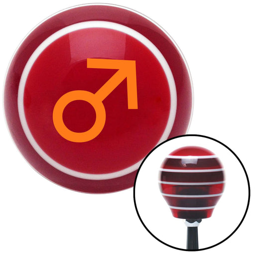 Orange Male Red Stripe Shift Knob with M16 x 15 Insert