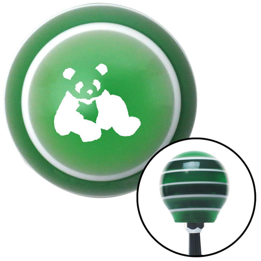 White Panda Bear Green Stripe Shift Knob with M16 x 15 Insert