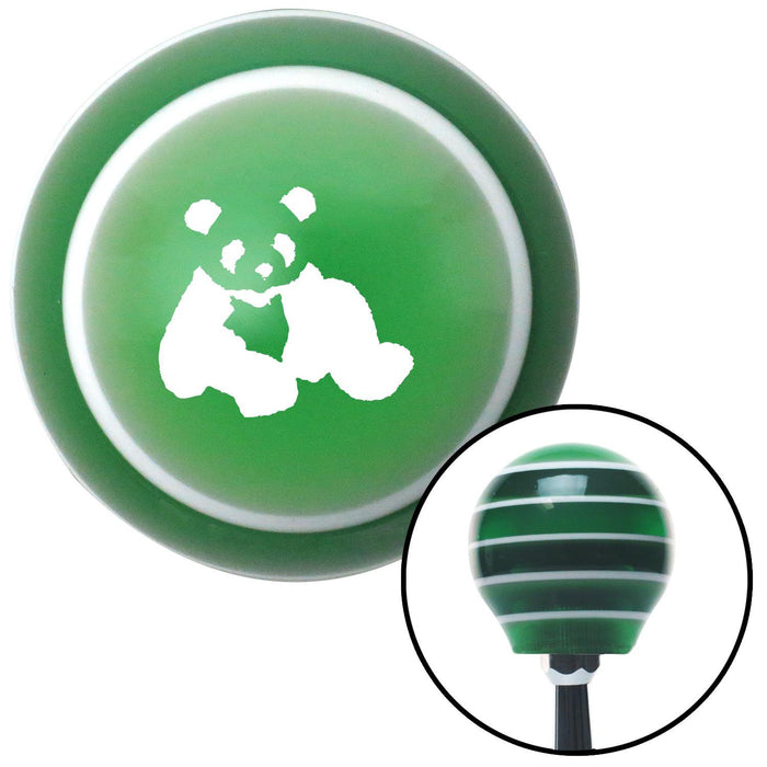 White Panda Bear Green Stripe Shift Knob with M16 x 15 Insert