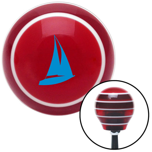 Blue Sailboat Red Stripe Shift Knob with M16 x 15 Insert