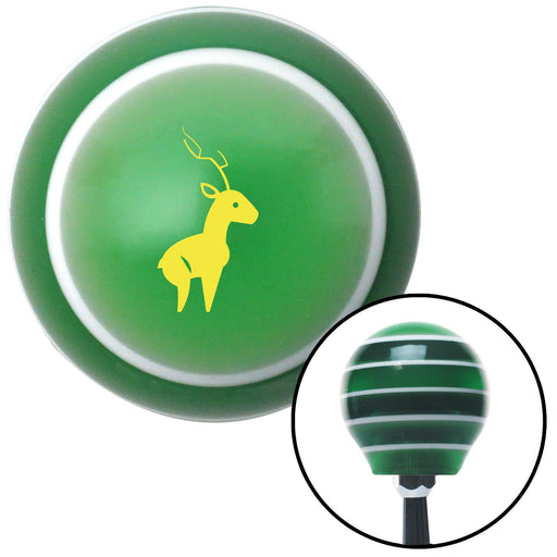 Yellow Deer Green Stripe Shift Knob with M16 x 15 Insert