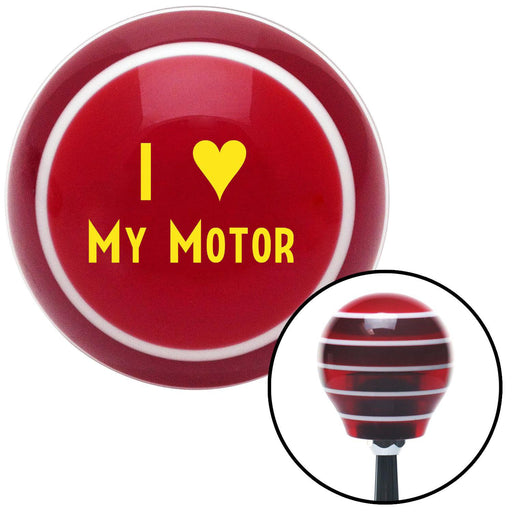 Yellow I 3 MY MOTOR Red Stripe Shift Knob with M16 x 15 Insert