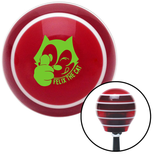 Green Felix The Cat Thumbs Up Red Stripe Shift Knob with M16 x 15 Insert