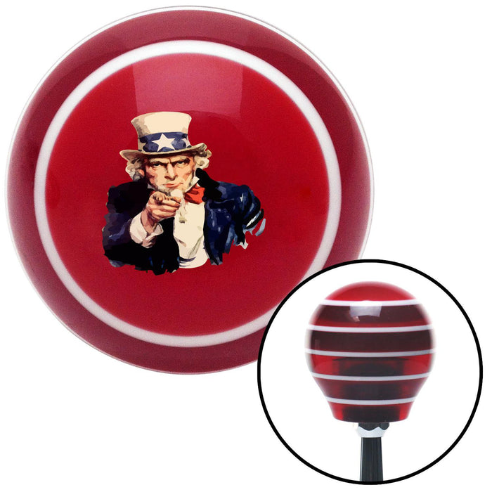 Uncle Sam Red Stripe Shift Knob with M16 x 15 Insert