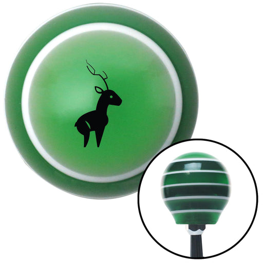 Black Deer Green Stripe Shift Knob with M16 x 15 Insert