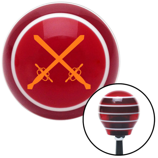 Orange Swords Red Stripe Shift Knob with M16 x 15 Insert