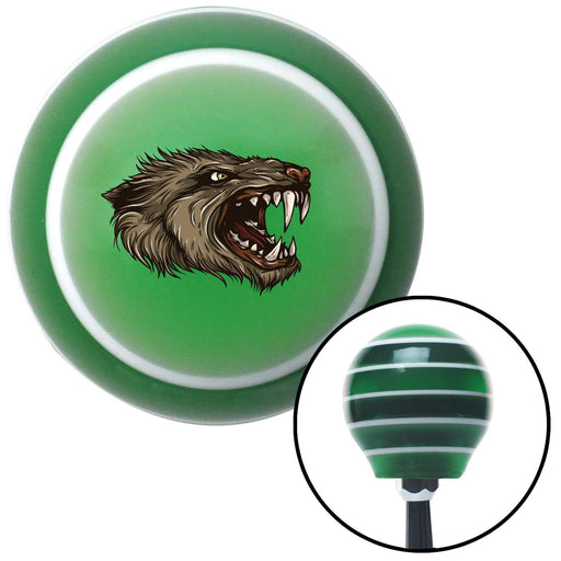 Beast Head Green Stripe Shift Knob with M16 x 15 Insert