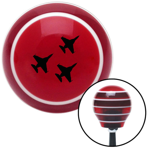 Black Jet Formation Red Stripe Shift Knob with M16 x 15 Insert